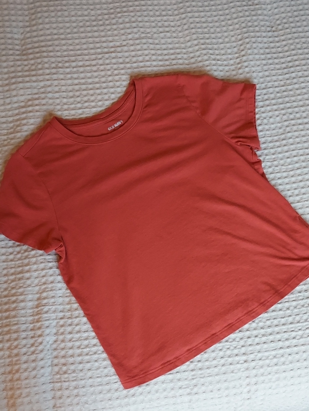 Old Navy Women's Coral Short Sleeve Crewneck Cropped Tee